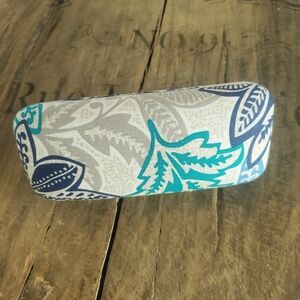 🔥VERA BRADLEY Blue Teal Floral Printed Hard Shell Eyeglass Sunglass‎ Case
